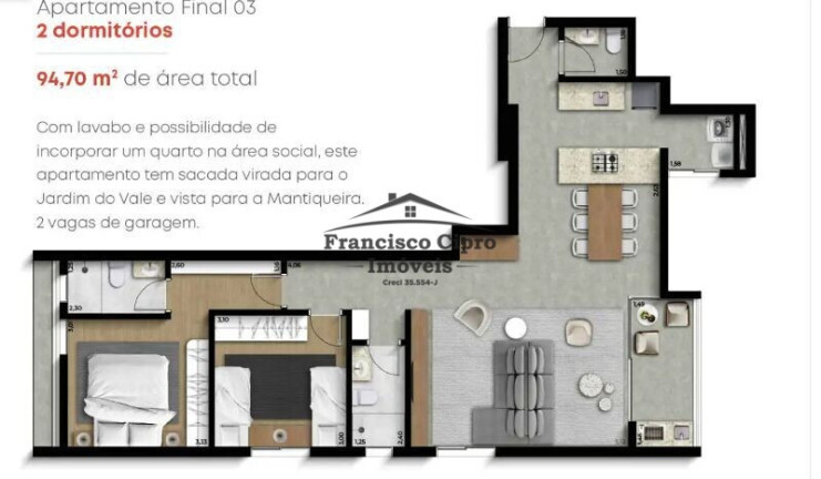 Imagem Apartamento com 2 Quartos à Venda, 81 m² em Village Santana - Guaratinguetá Imagem Apartamento com 2 Quartos à Venda, 81 m² em Village Santana - Guaratinguetá