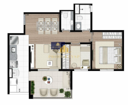 Imagem Apartamento com 2 Quartos à Venda, 60 m² em Vila Anastácio - São Paulo