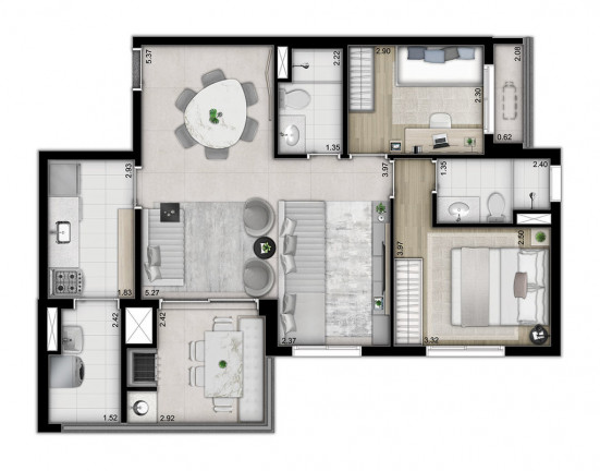Imagem Apartamento com 2 Quartos à Venda, 64 m² em Vila Monte Alegre - São Paulo