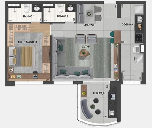Imagem Apartamento com 1 Quarto à Venda, 49 m² em Brooklin Paulista - São Paulo Imagem Apartamento com 1 Quarto à Venda, 49 m² em Brooklin Paulista - São Paulo