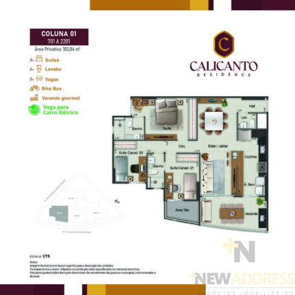 Imagem Apartamento com 3 Quartos à Venda, 103 m² em Alto Dona Algusta - Cariacica
