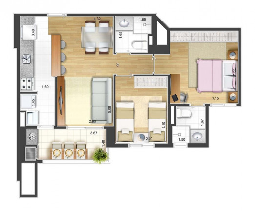 Imagem Apartamento com 3 Quartos à Venda, 72 m² em Campestre - Santo André