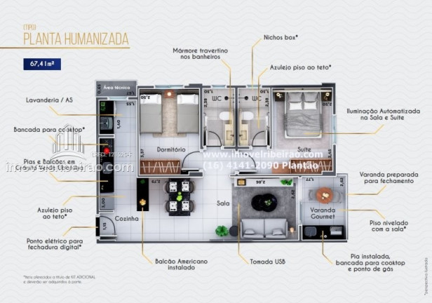 Imagem Apartamento com 2 Quartos à Venda, 67 m² em Ribeirânia - Ribeirão Preto