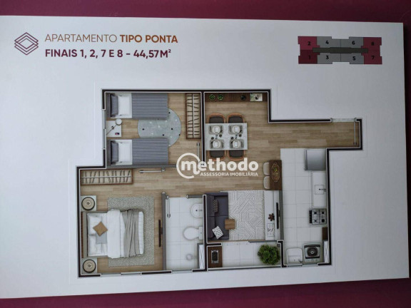 Imagem Apartamento com 2 Quartos à Venda, 44 m² em Jardim Yeda - Campinas Imagem Apartamento com 2 Quartos à Venda, 44 m² em Jardim Yeda - Campinas