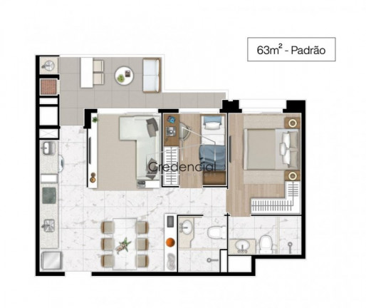 Imagem Apartamento com 2 Quartos à Venda, 61 m² em Cristo Rei - Curitiba Imagem Apartamento com 2 Quartos à Venda, 61 m² em Cristo Rei - Curitiba