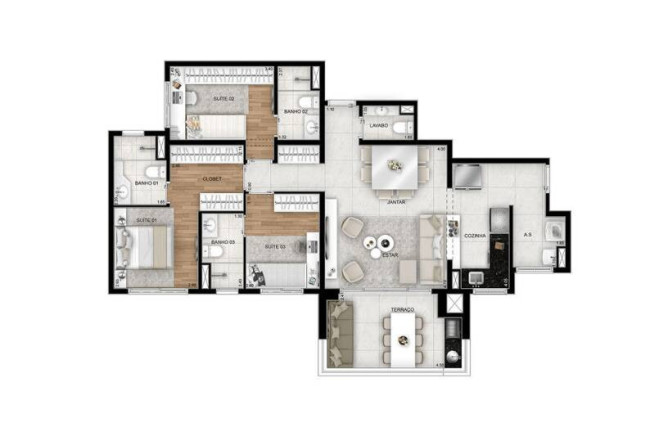 Imagem Apartamento com 3 Quartos à Venda, 103 m² em Centro - Santo André