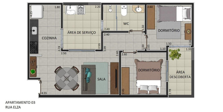 Imagem Apartamento com 2 Quartos à Venda, 60 m² em Vila Linda - Santo André