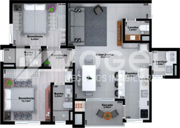 Imagem Apartamento com 2 Quartos à Venda, 100 m² em Centro - Sao Leopoldo