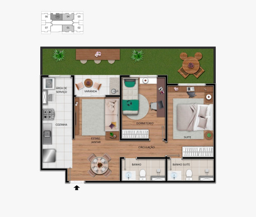 Imagem Imóvel com 2 Quartos à Venda, 55 m² em Centro - Hortolândia