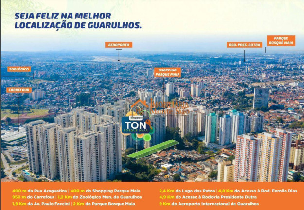 Imagem Apartamento com 2 Quartos à Venda, 44 m² em Vila Antonieta - Guarulhos