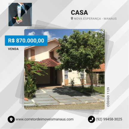 Casa com 3 Quartos à Venda,  em Nova Esperança - Manaus