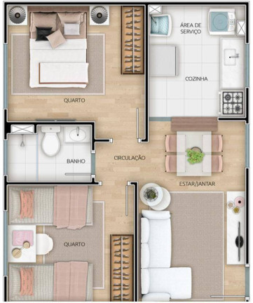 Imagem Apartamento com 2 Quartos à Venda,  em Caguassu - Sorocaba