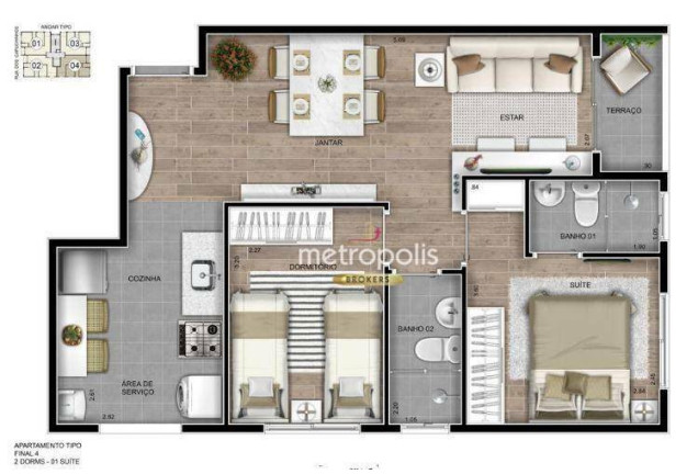 Imagem Apartamento com 2 Quartos à Venda, 50 m² em Vila Guiomar - Santo André Imagem Apartamento com 2 Quartos à Venda, 50 m² em Vila Guiomar - Santo André