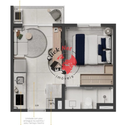 Apartamento com 1 Quarto à Venda, 25 m² em Sacomã - São Paulo