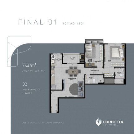 Imagem Apartamento com 2 Quartos à Venda, 77 m² em Centro - Criciúma Imagem Apartamento com 2 Quartos à Venda, 77 m² em Centro - Criciúma