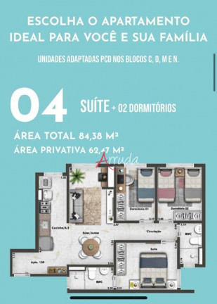 Imagem Apartamento com 3 Quartos à Venda, 62 m² em Brasília - Cascavel