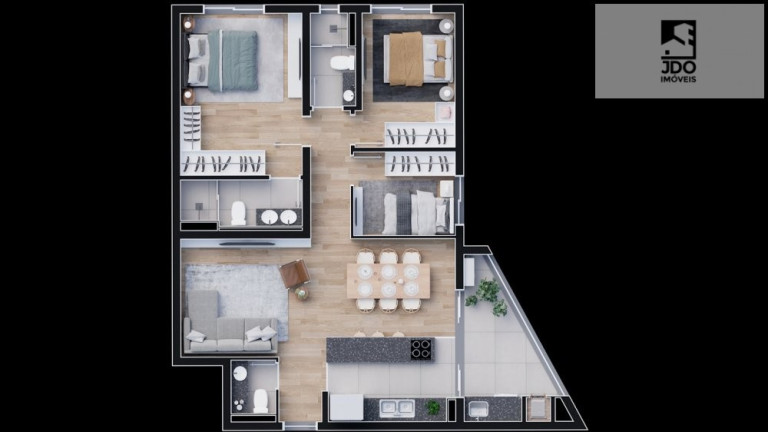 Imagem Apartamento com 3 Quartos à Venda, 89 m² em Boa Vista - Curitiba