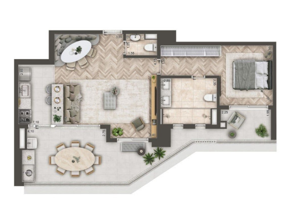 Apartamento com 2 Quartos à Venda, 101 m² em Brooklin Novo - São Paulo