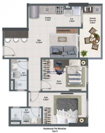 Imagem Apartamento com 2 Quartos à Venda, 57 m² em Vila Guilhermina - Praia Grande