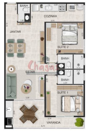 Imagem Apartamento com 2 Quartos à Venda, 73 m² em Itaguá - Ubatuba