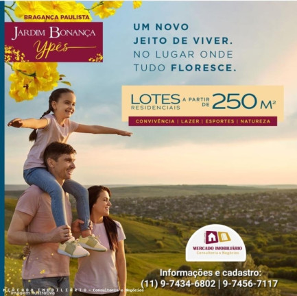 Terreno à Venda, 250 m² em Jardim Bonança Ypês - Bragança Paulista