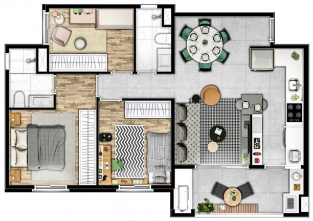 Imagem Imóvel com 2 Quartos à Venda, 65 m² em Swiss Park - Campinas