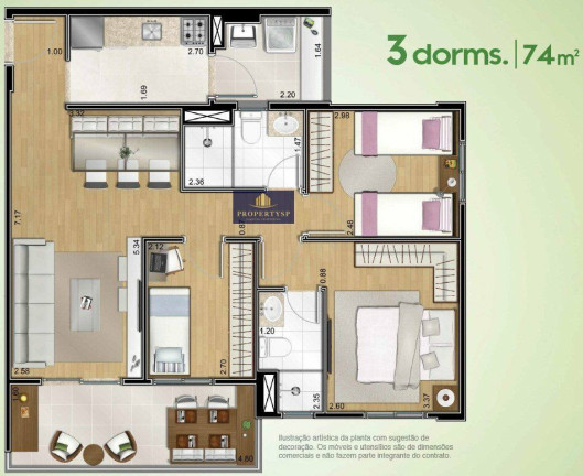 Imagem Apartamento com 3 Quartos à Venda, 74 m² em Vila Pompéia - São Paulo