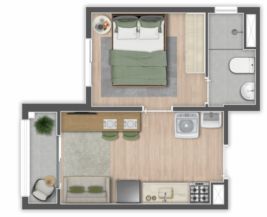 Imagem Apartamento com 1 Quarto à Venda, 29 m² em Santo Amaro - São Paulo