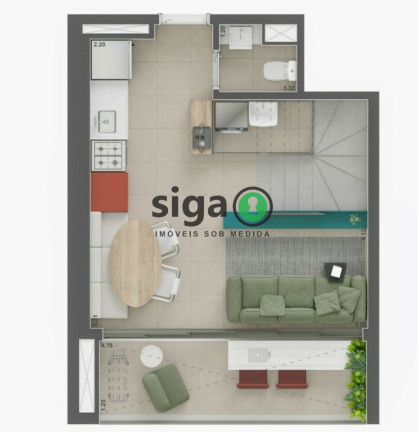 Imagem Apartamento com 1 Quarto à Venda, 58 m² em Brooklin - São Paulo Imagem Apartamento com 1 Quarto à Venda, 58 m² em Brooklin - São Paulo