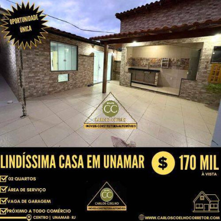 Casa com 2 Quartos à Venda,  em Unamar (tamoios) - Cabo Frio