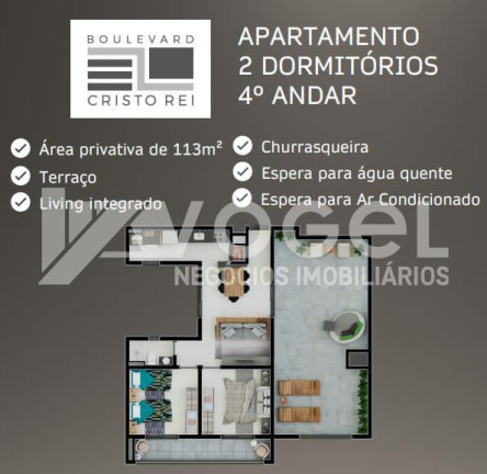 Imagem Apartamento com 2 Quartos à Venda, 45 m² em Cristo Rei - Sao Leopoldo Imagem Apartamento com 2 Quartos à Venda, 45 m² em Cristo Rei - Sao Leopoldo