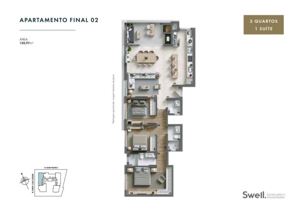 Imagem Apartamento com 3 Quartos à Venda, 116 m² em água Verde - Curitiba