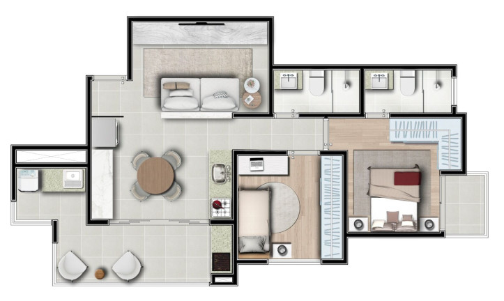 Imagem Apartamento com 2 Quartos à Venda, 67 m² em Vila Alzira - Santo André