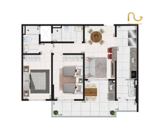 Imagem Apartamento com 2 Quartos à Venda, 79 m² em Vilamar - Praia Grande