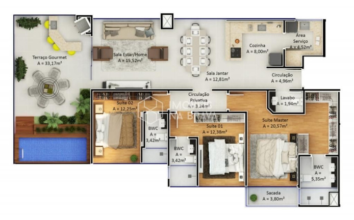 Imagem Cobertura com 3 Quartos à Venda, 139 m² em Ressacada - Itajaí