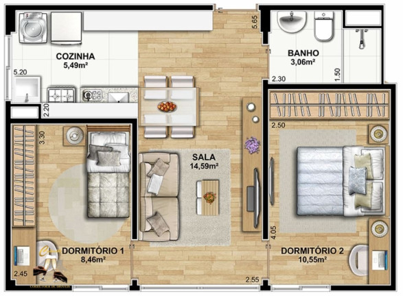 Imagem Apartamento com 1 Quarto à Venda, 35 m² em Jardim Stella - Santo André