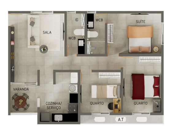 Imagem Apartamento com 3 Quartos à Venda, 76 m² em Bancários - João Pessoa