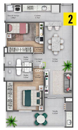 Imagem Apartamento com 2 Quartos à Venda, 74 m² em Centro - Itajaí
