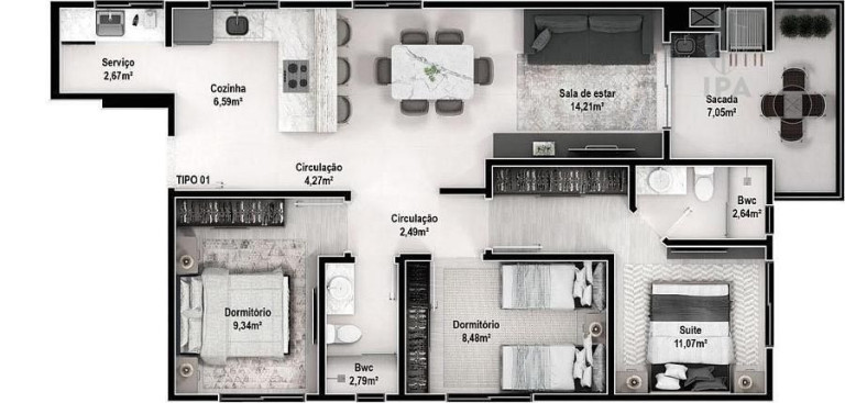 Imagem Apartamento com 2 Quartos à Venda, 74 m² em Vila Operária - Itajaí