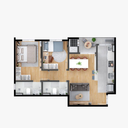 Imagem Apartamento com 2 Quartos à Venda, 53 m² em Hauer - Curitiba