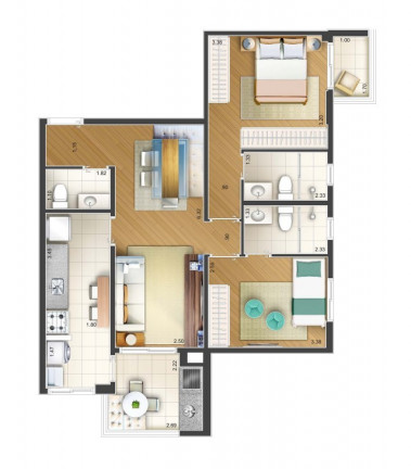Imagem Apartamento com 2 Quartos à Venda, 75 m² em Jardim Bela Vista - Santo André