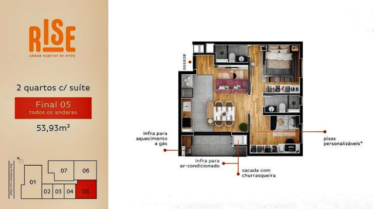 Imagem Apartamento com 2 Quartos à Venda, 53 m² em água Verde - Curitiba