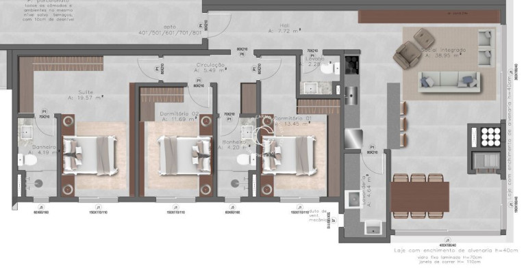 Imagem Apartamento com 3 Quartos à Venda, 135 m² em Nossa Senhora De Lourdes - Santa Maria Imagem Apartamento com 3 Quartos à Venda, 135 m² em Nossa Senhora De Lourdes - Santa Maria