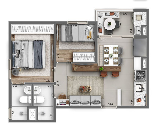 Apartamento com 2 Quartos à Venda, 62 m² em Itaquera - São Paulo