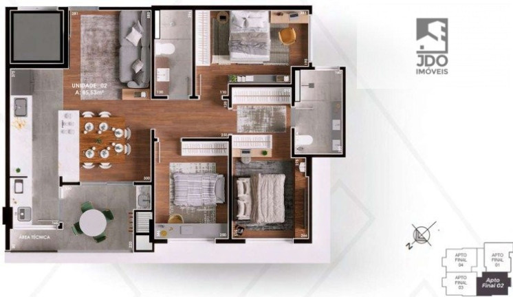 Imagem Apartamento com 3 Quartos à Venda, 86 m² em Boa Vista - Curitiba Imagem Apartamento com 3 Quartos à Venda, 86 m² em Boa Vista - Curitiba