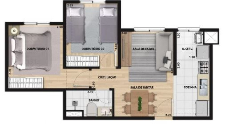 Imagem Apartamento com 2 Quartos à Venda, 39 m² em Jardim São Savério - São Paulo