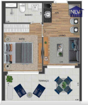 Apartamento com 1 Quarto à Venda, 35 m² em Brooklin Novo - São Paulo