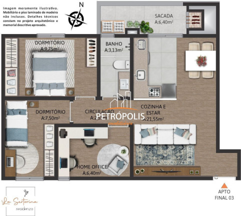 Imagem Apartamento com 3 Quartos à Venda, 64 m² em Desvio Rizzo - Caxias Do Sul