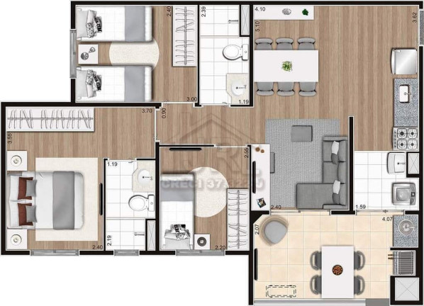 Imagem Apartamento com 3 Quartos à Venda, 67 m² em Campestre - Santo André
