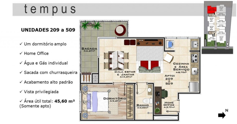Imagem Apartamento com 1 Quarto à Venda, 36 m² em Camobi - Santa Maria